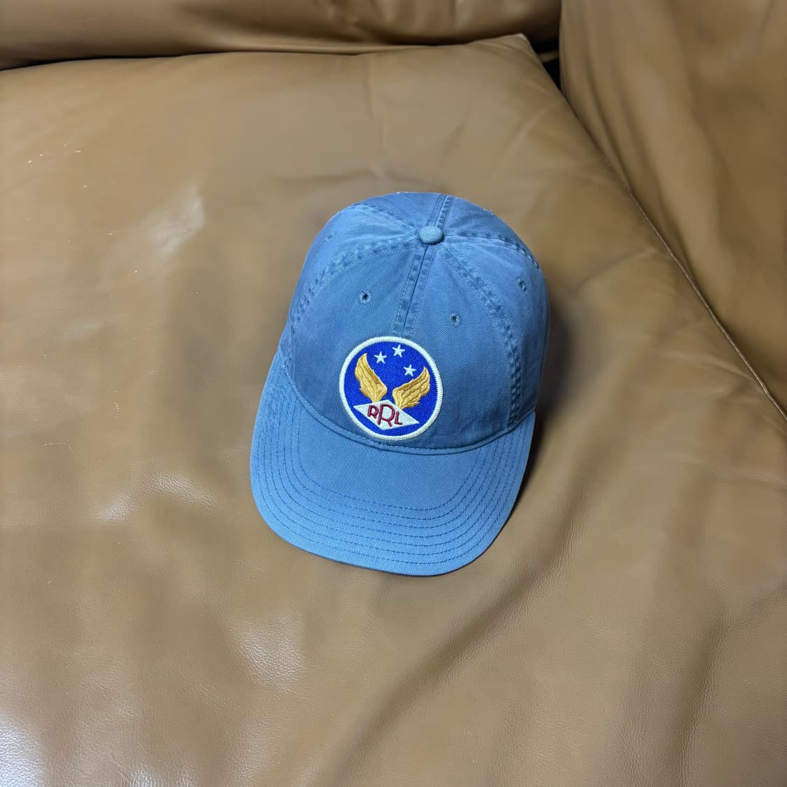 RRL 더블알엘 랄프로렌 폴로 윙로고 6패널 볼캡 모자 미드나잇 블루 상품이미지1