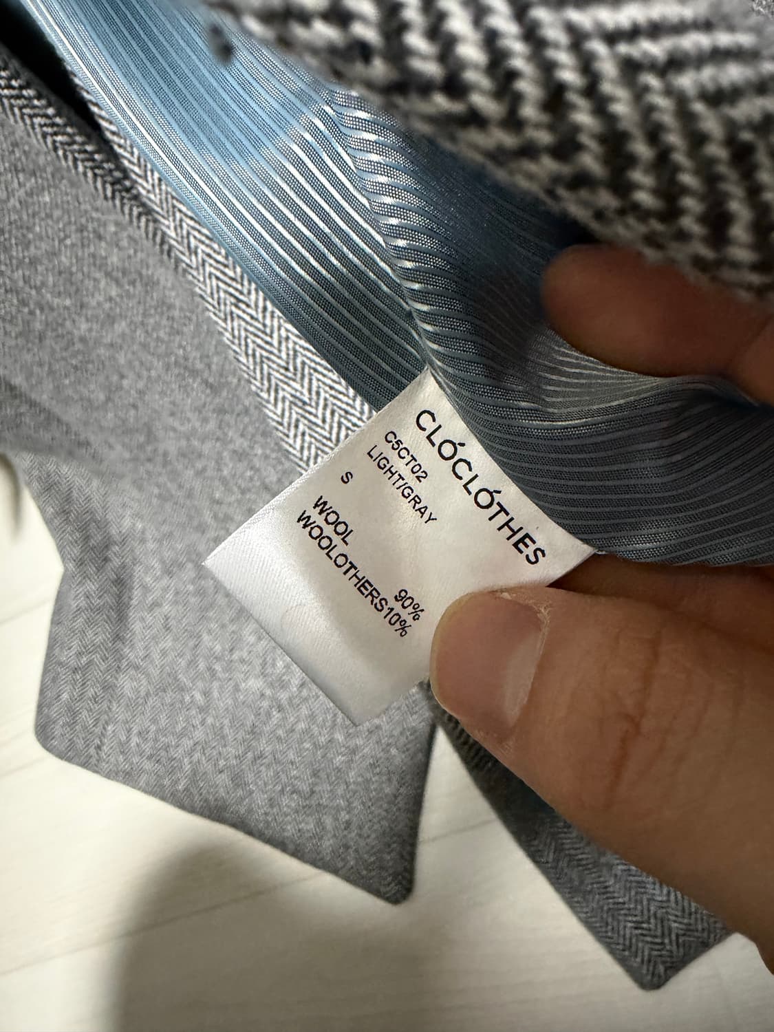 씨엘제로클로즈 여성 그레이 헤링본 싱글 롱코트 상품이미지6