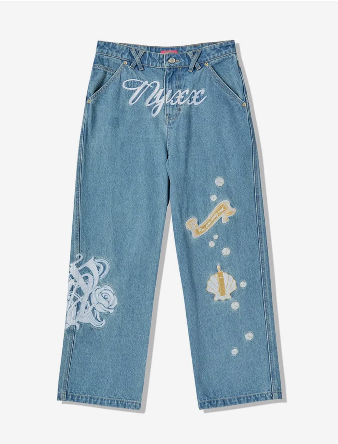 NYXX EMBLEM EMBROIDERY DENIM PANTS LIGHT 상품이미지2