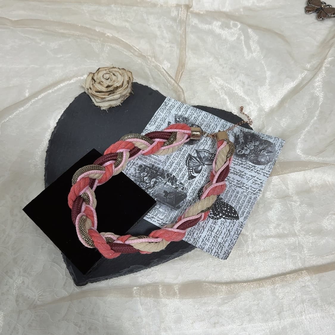 빈티지 꽈배기 뜨개질 메탈 목걸이 상품이미지2