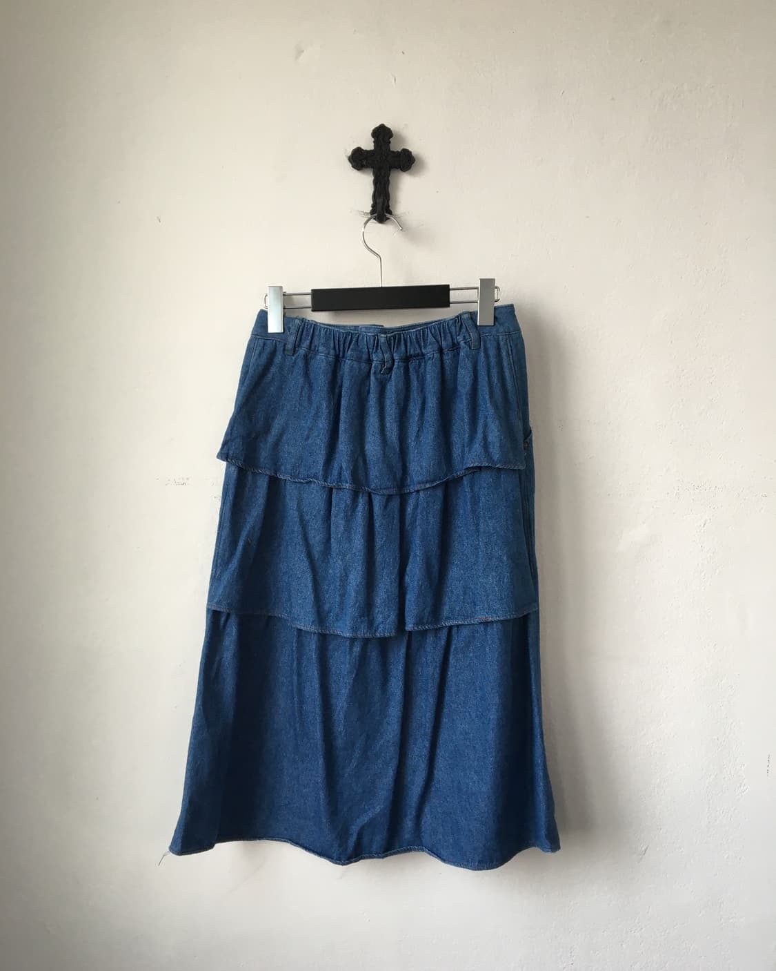 Back layer point denim skirt 상품이미지2