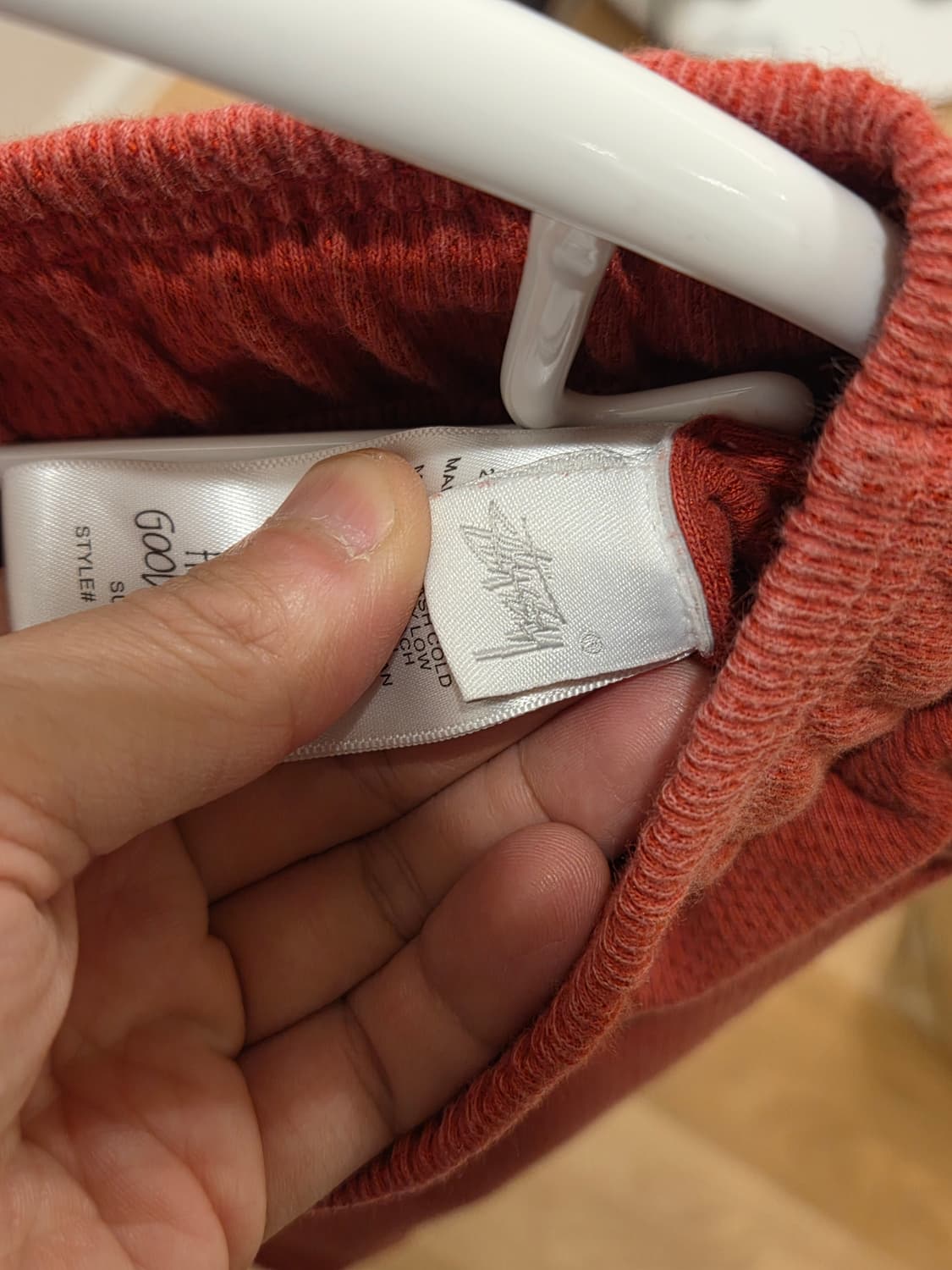 스투시 더블레이어 저지 반바지 레드 라지 상품이미지3