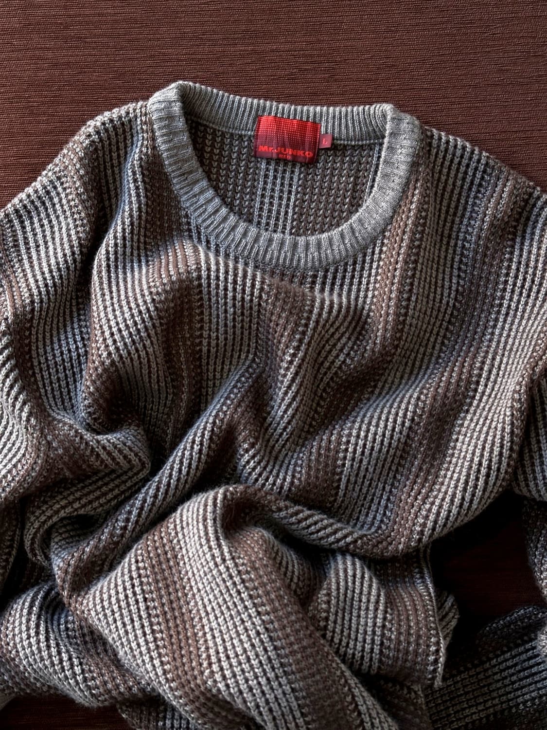 Wool acrylic fabric design knit P/O 상품이미지1