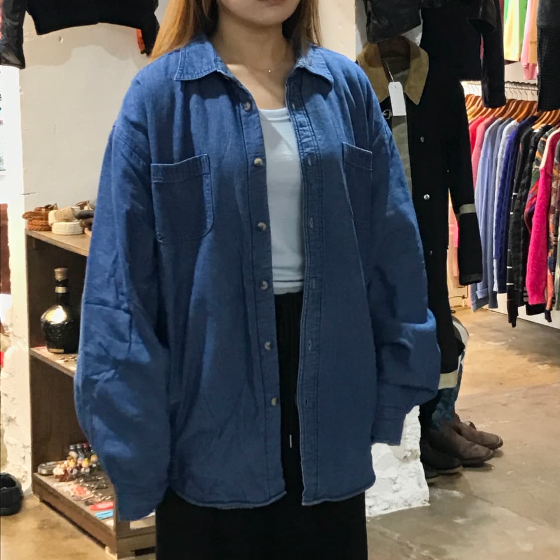 랭글러 투포켓 중청 데님 양털 셰르파 자켓 남성 115 빅사이즈  상품이미지6