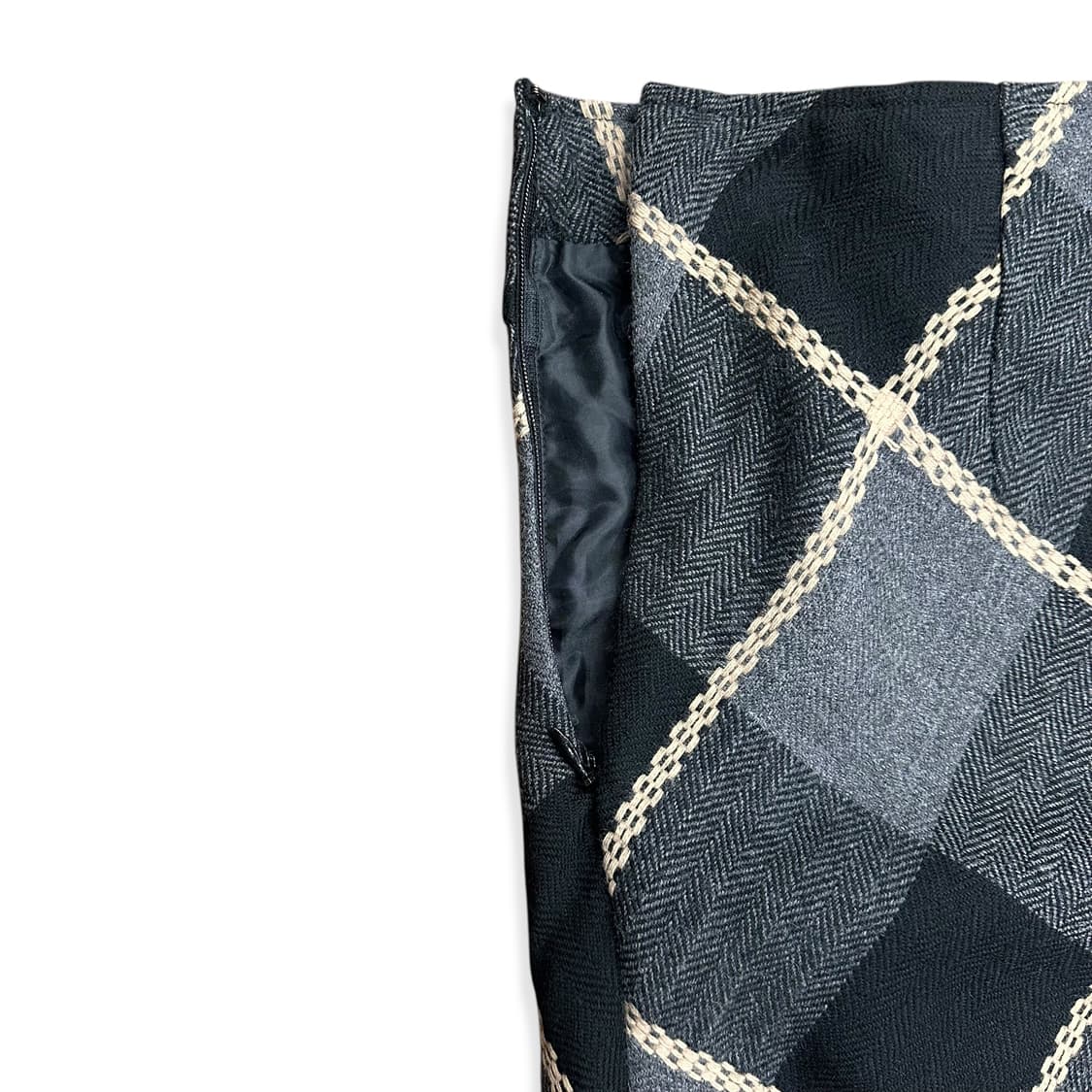 Slim Fit Check Midi Skirt 상품이미지5