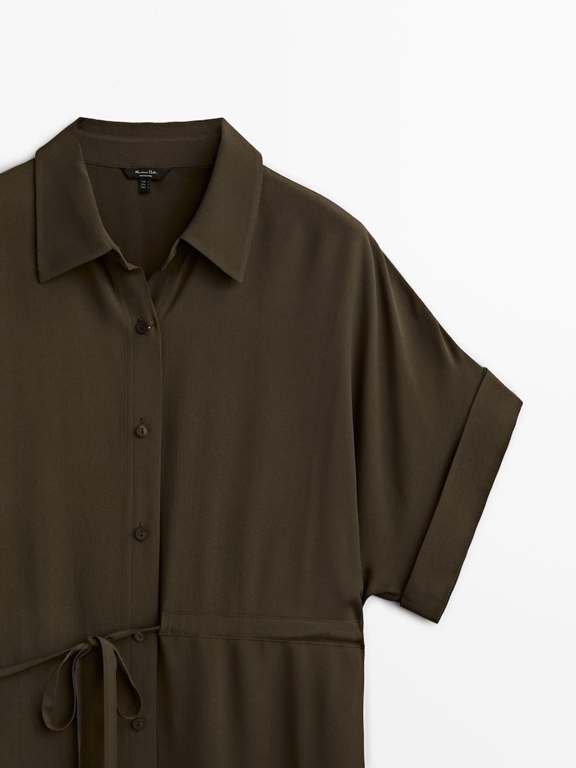 마시모두띠 반팔 셔츠 원피스 카키브라운 상품이미지3