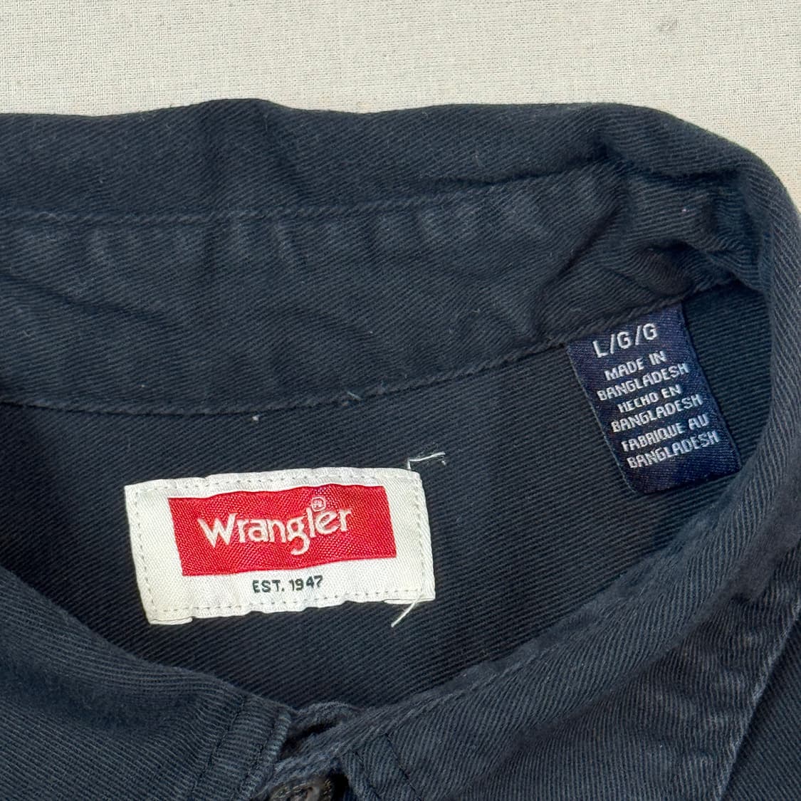 L) Wrangler 랭글러 투포켓 워크웨어 코튼 셔츠 블랙 상품이미지7