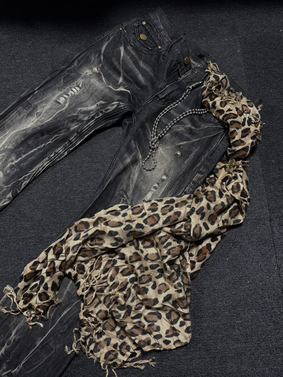 Vintage Rock-Punk Leopard muffler 상품이미지1