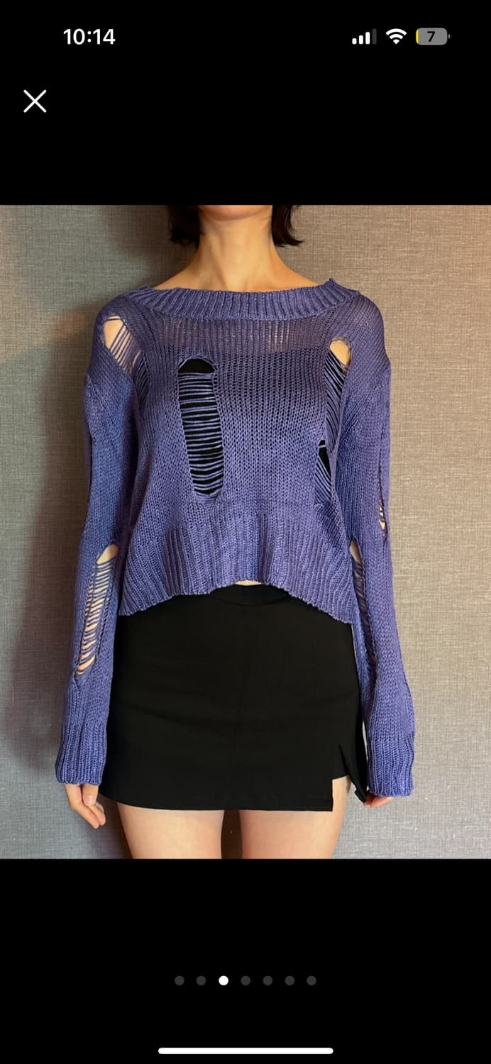 [새제품] NICE CLAUP의 데미지 니트 Japan 상품이미지1