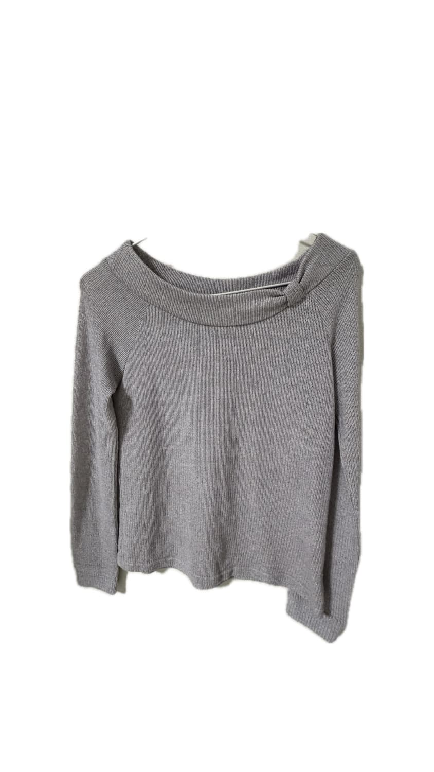 빈티지 보트넥 리본 니트 오프숄더 상품이미지1