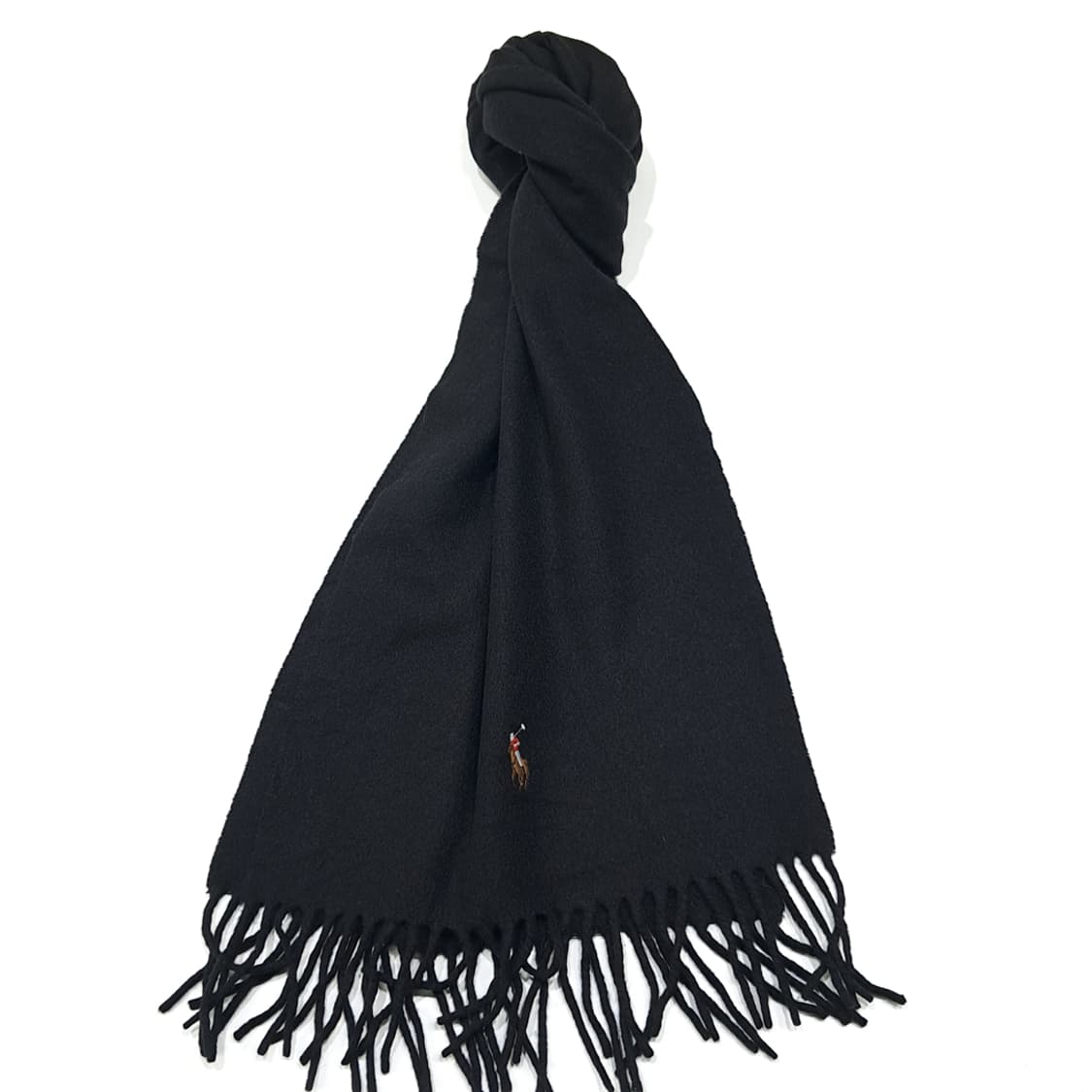 MX336 폴로 랄프로렌 블랙 램스울 캐시미어 목도리 머플러 상품이미지1