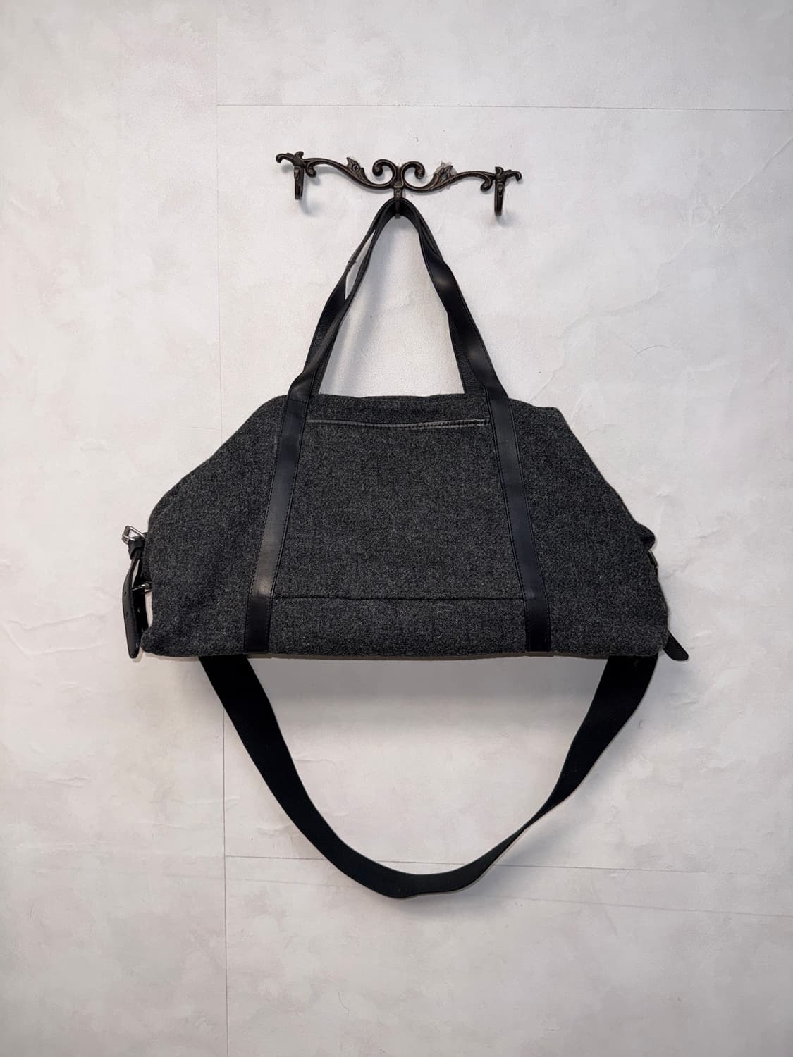 Bill Amberg charcoal wool big boston bag 상품이미지4