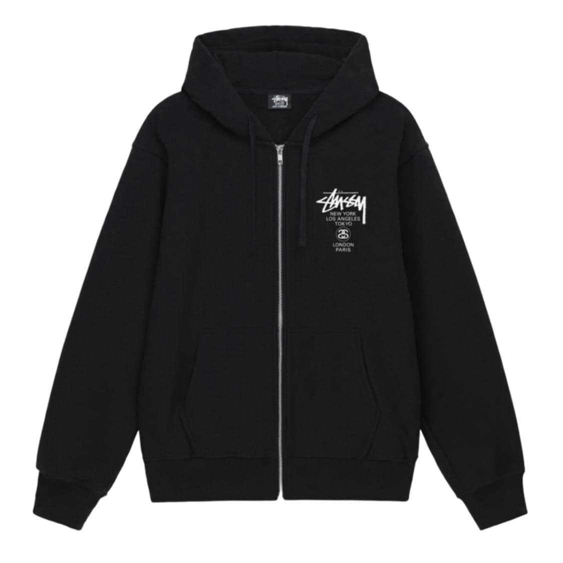 [S] 스투시 월드투어 후드집업 블랙 상품이미지1