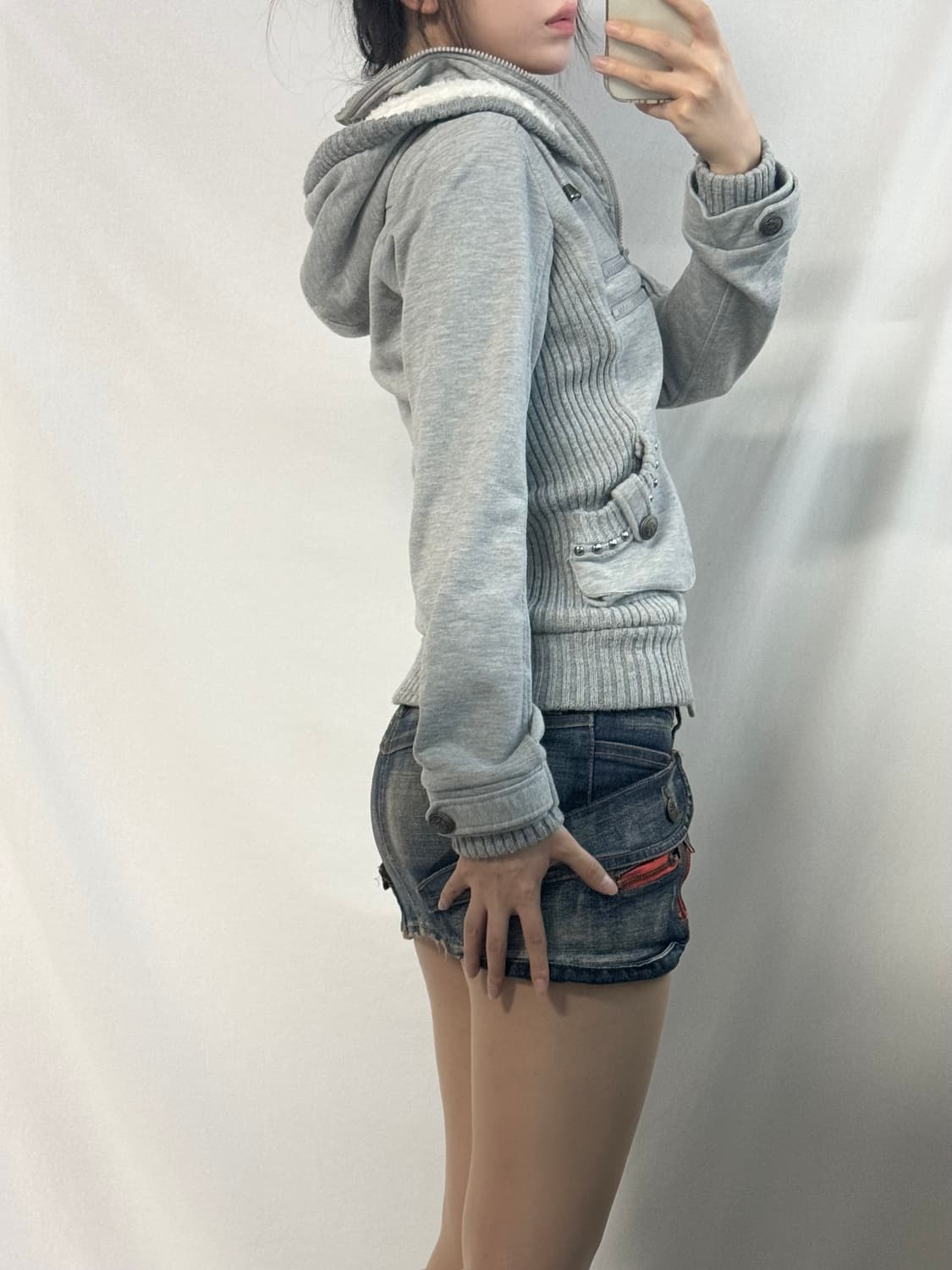 스터드 니티드 디테일 와이투케이 후디드 집업 상품이미지3