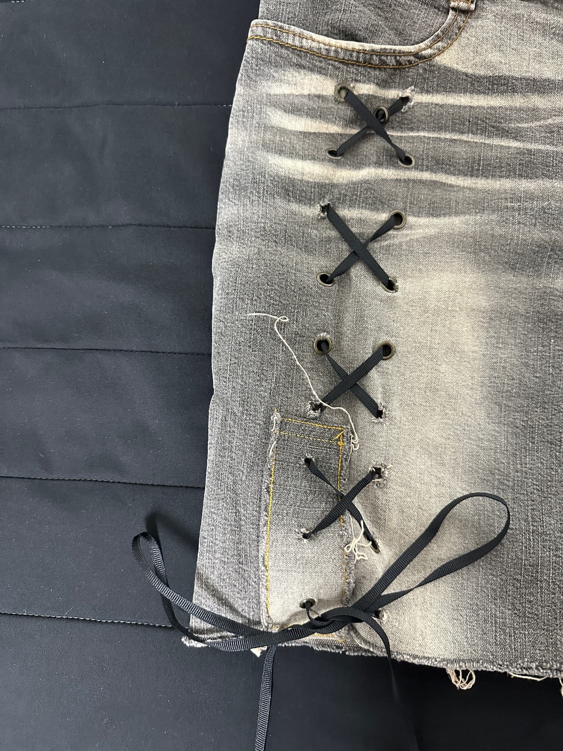 펀칭 흑청 스커트 초커 set 상품이미지4