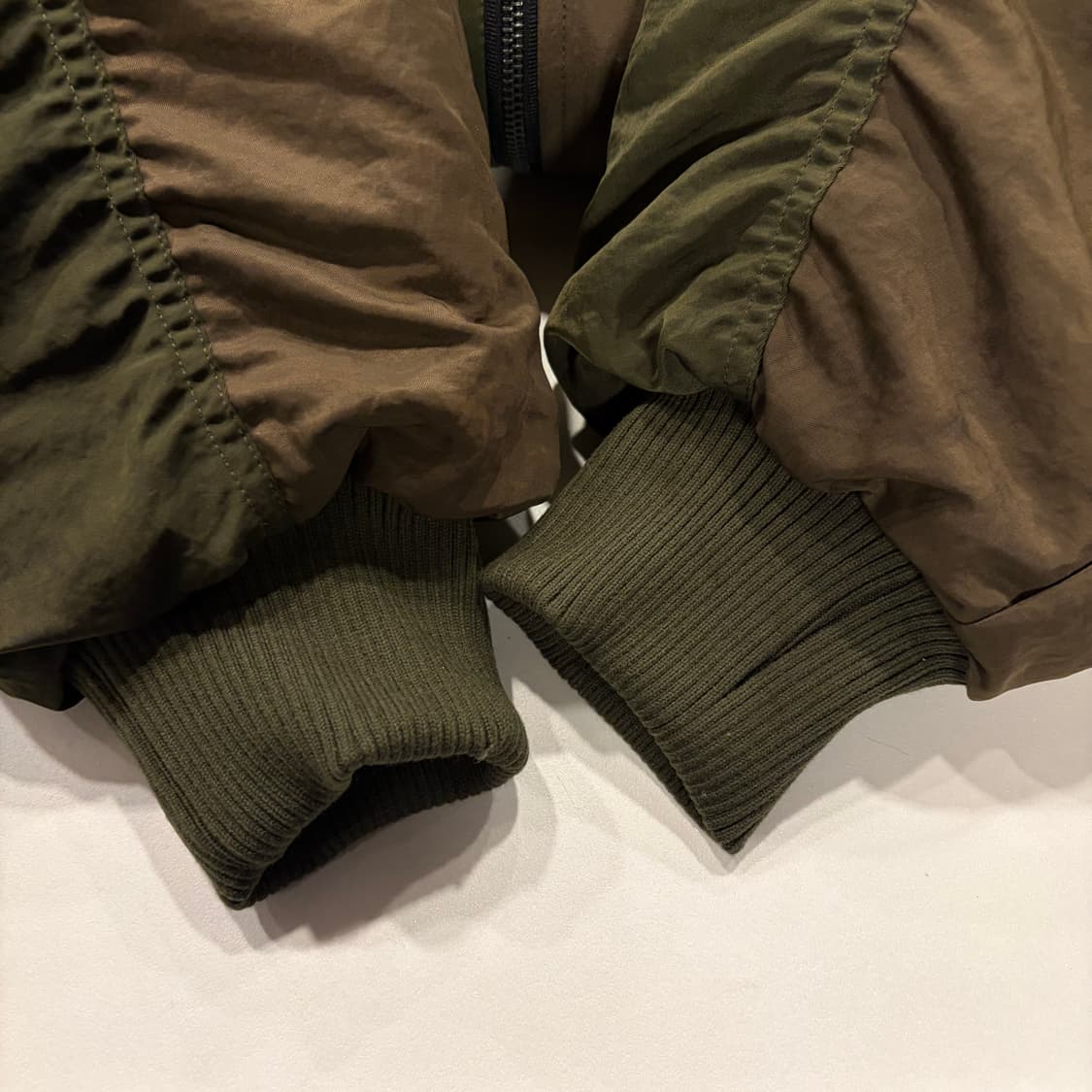 RARE 배색 봄버 자켓 카키 브라운 B262 상품이미지7