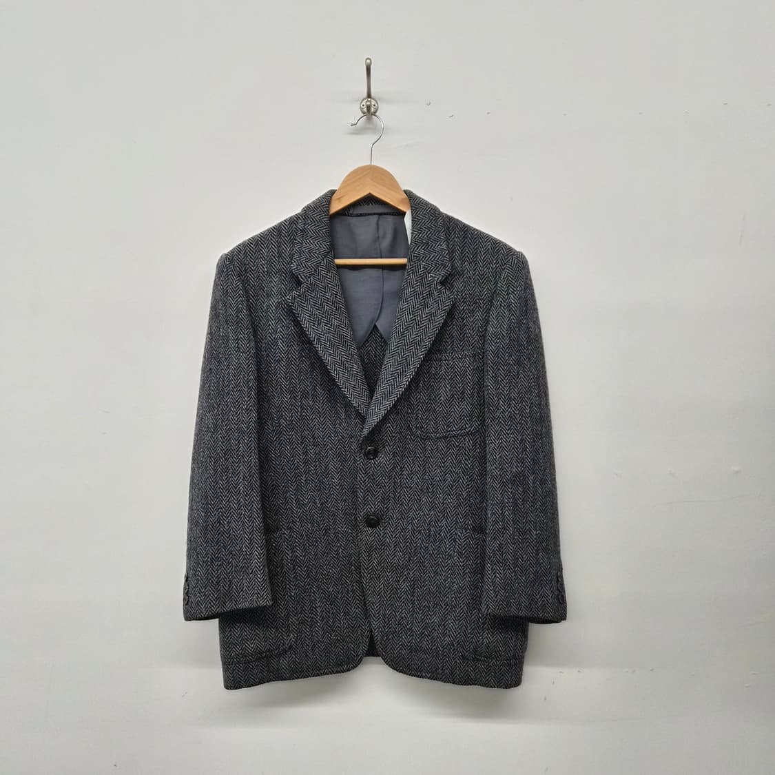 헤리스트위드 그레이 울 자켓 남성 L 상품이미지1