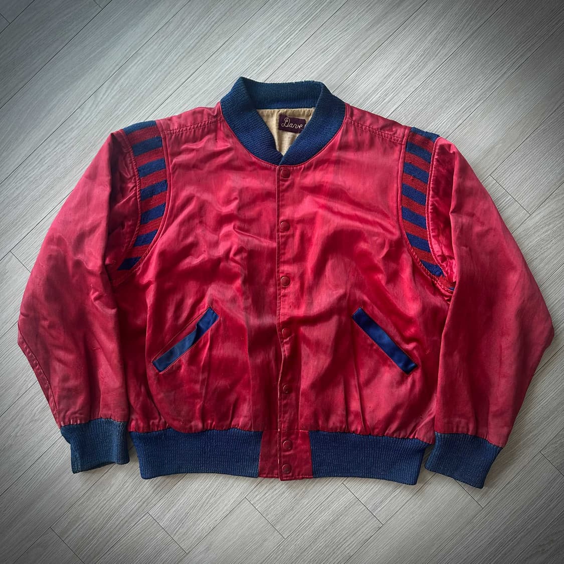 50s USA Vintage Satin Stadium Jacket 상품이미지5