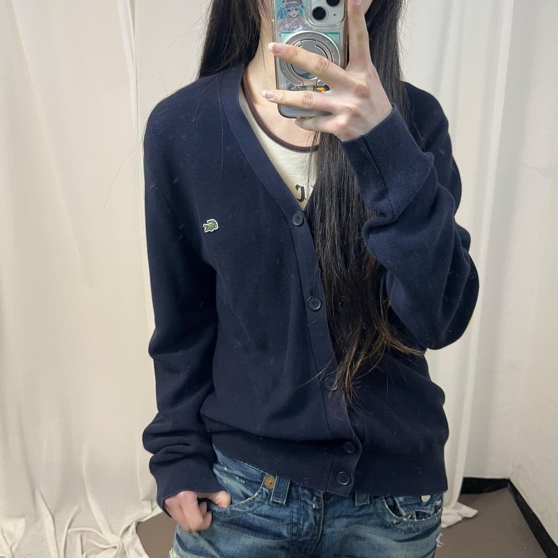 Lacoste navy knit cardigan 상품이미지3