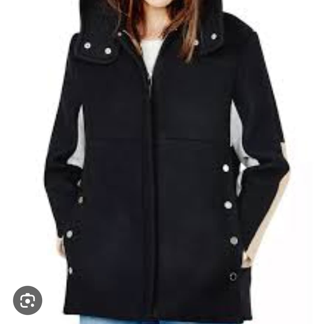 마쥬 MAJE  컬러 배색 후드 울 코트 36사이즈 상품이미지1