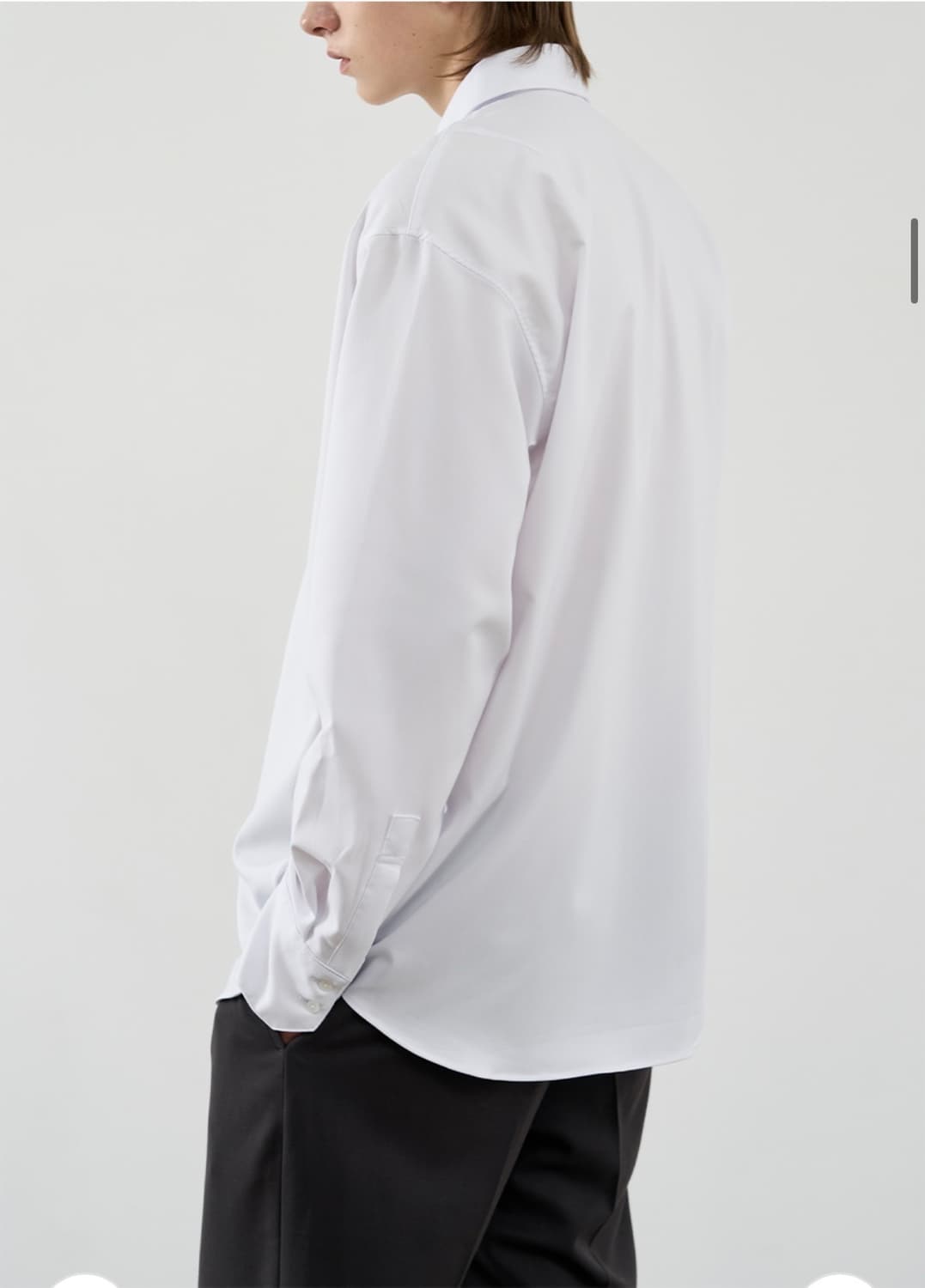 (새상품)(L) 드로우핏 오버사이즈 히든 미니멀 셔츠 [WHITE] 판매 상품이미지8