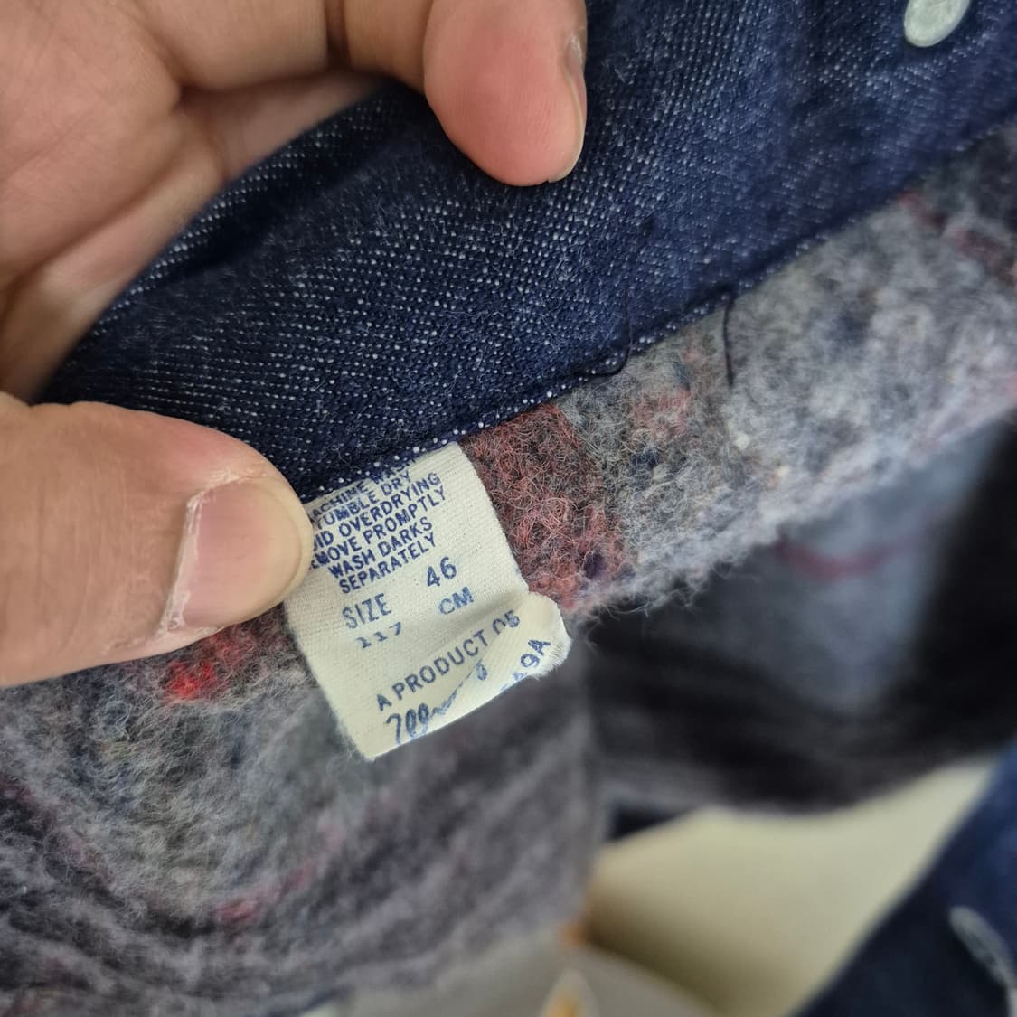 80's 랭글러 wrangler 데님 블랭킷 초어 자켓 상품이미지5