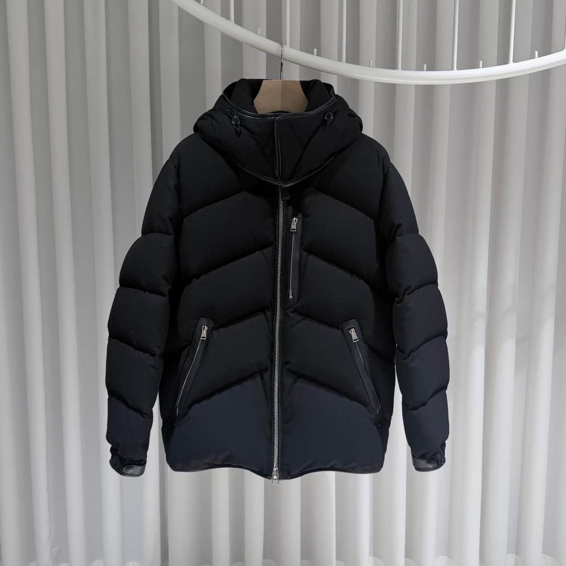 (A+/48) / 톰포드 캐시미어 울 블렌드 패딩 자켓 블랙 상품이미지1