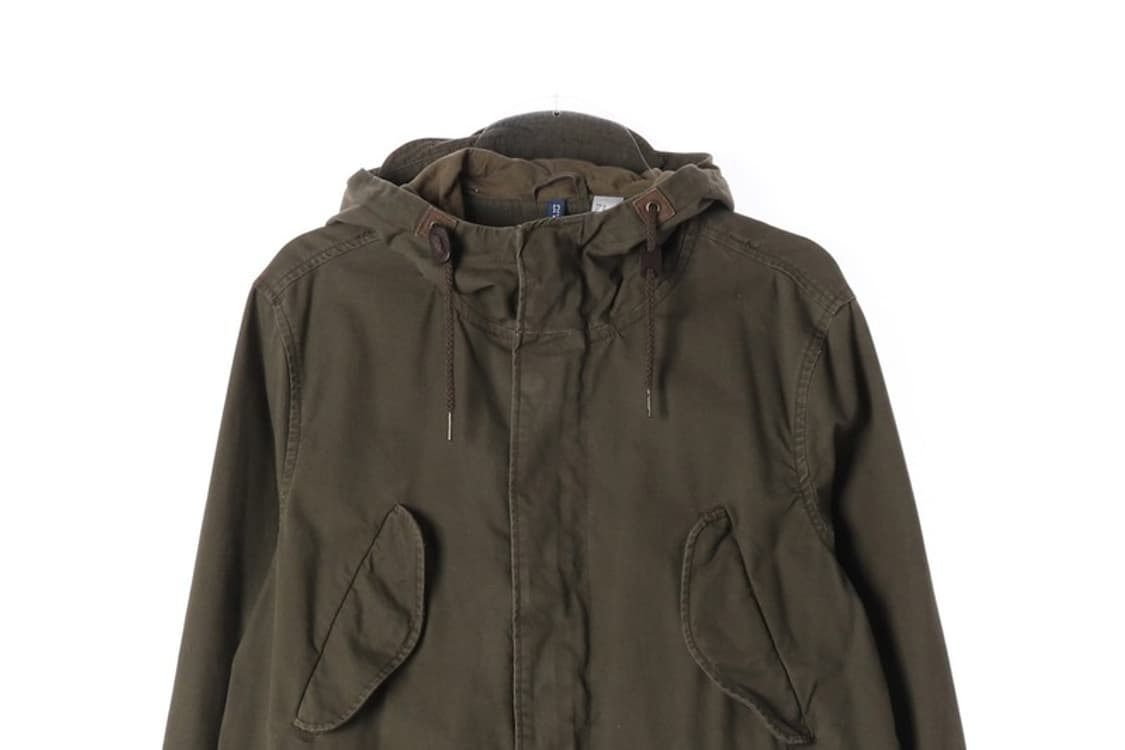 에이치앤엠 디바이디드 카키 피쉬테일 야상 파카 M 상품이미지4