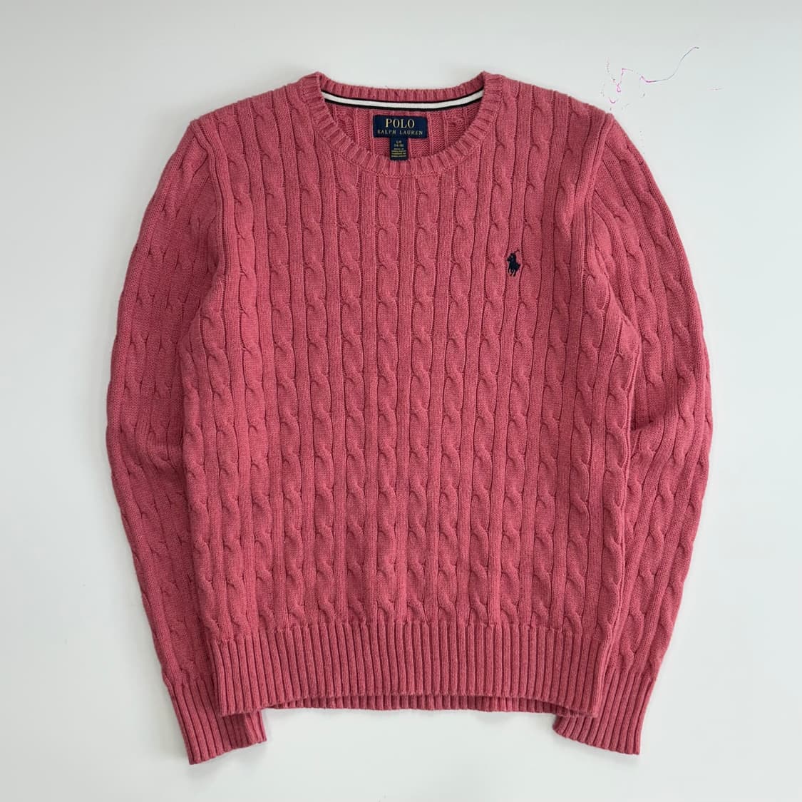Polo 폴로 핑크 케이블 니트 상품이미지3