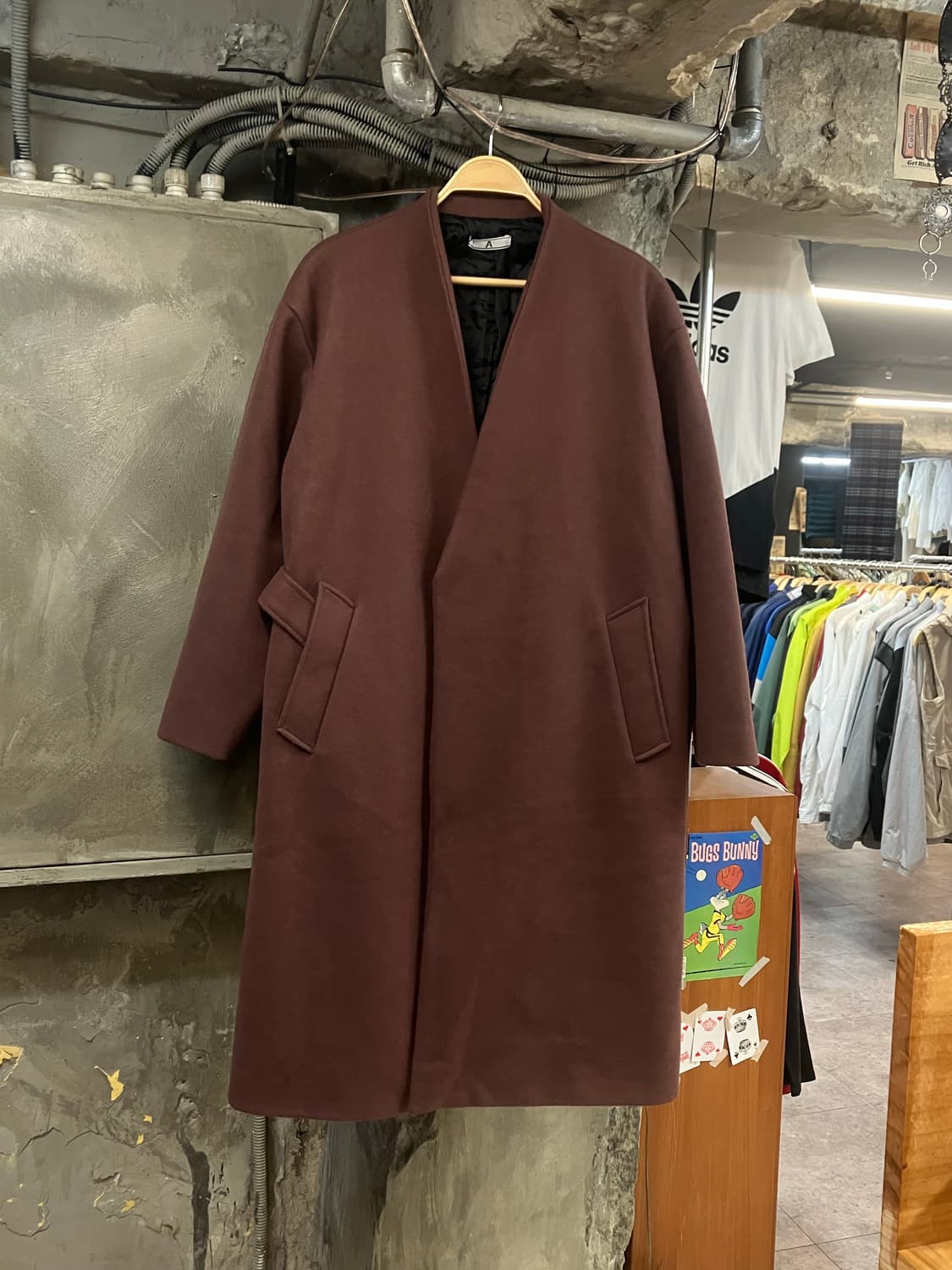 빈티지 롱 코트 버건디 브라운 #csz2426 상품이미지1