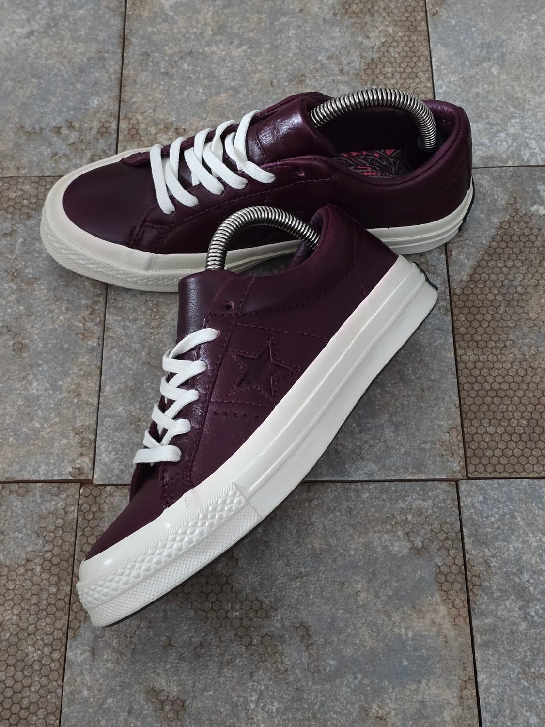 (220)컨버스 원스타 레더 로우 와인 상품이미지3