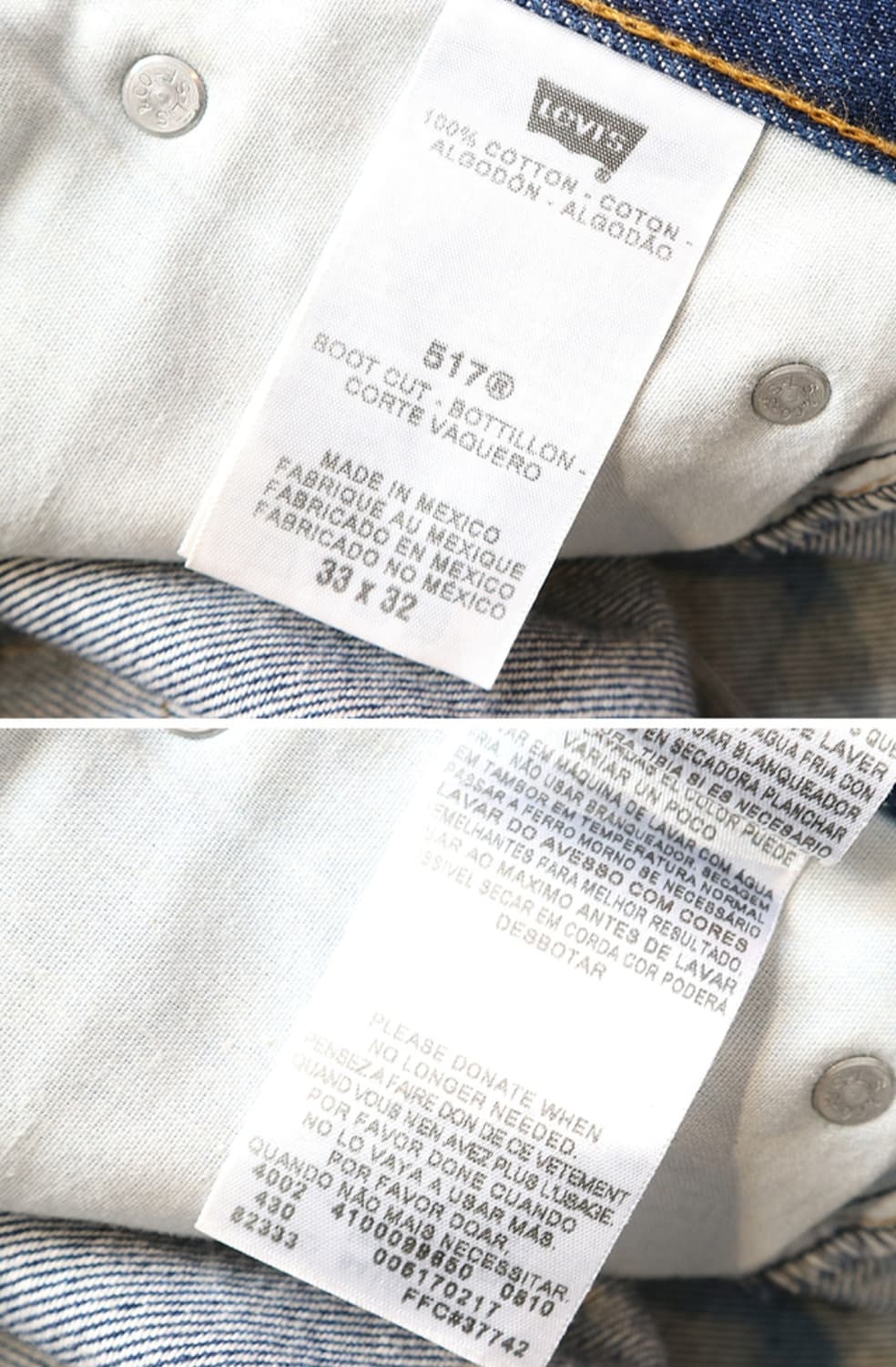 10s levis 리바이스 517 부츠컷 데님  33사이즈 멕시코  상품이미지9