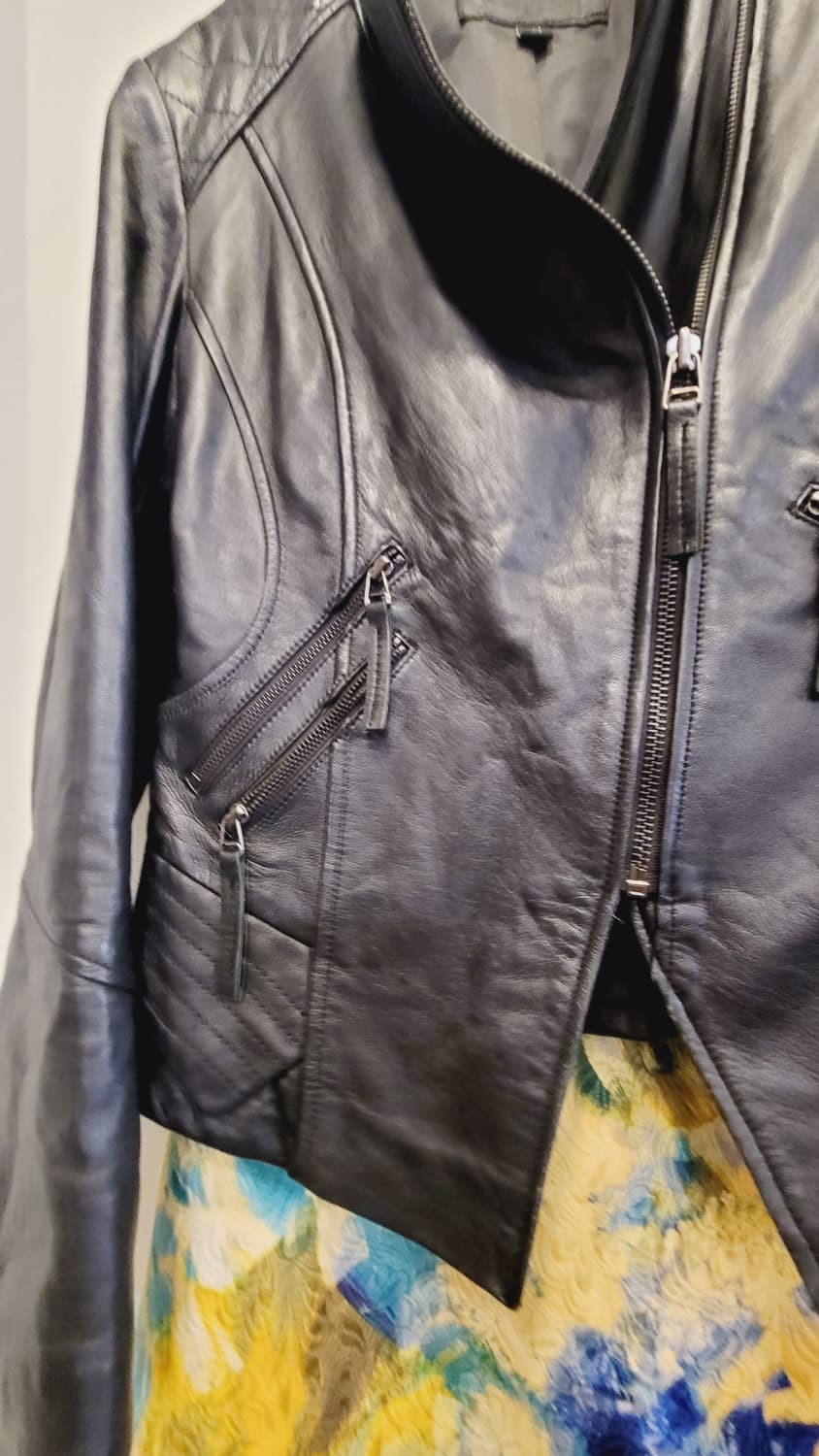 양가죽 라이더 자켓. H&M 자카드 자수스커트 상품이미지5