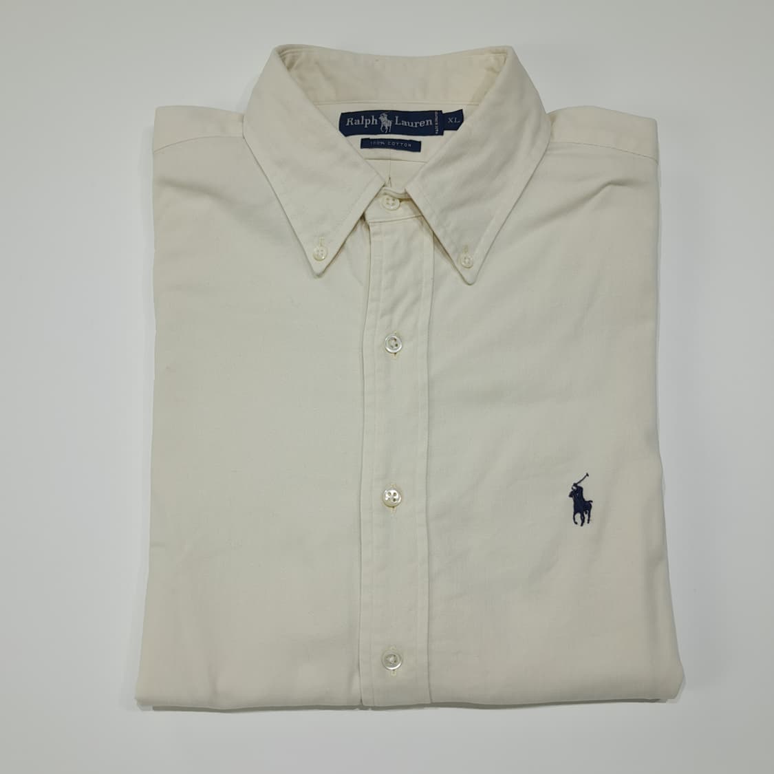 CL925 XL 폴로 90s 싱가포르판 버튼다운 크림화이트 셔츠 남방 상품이미지7