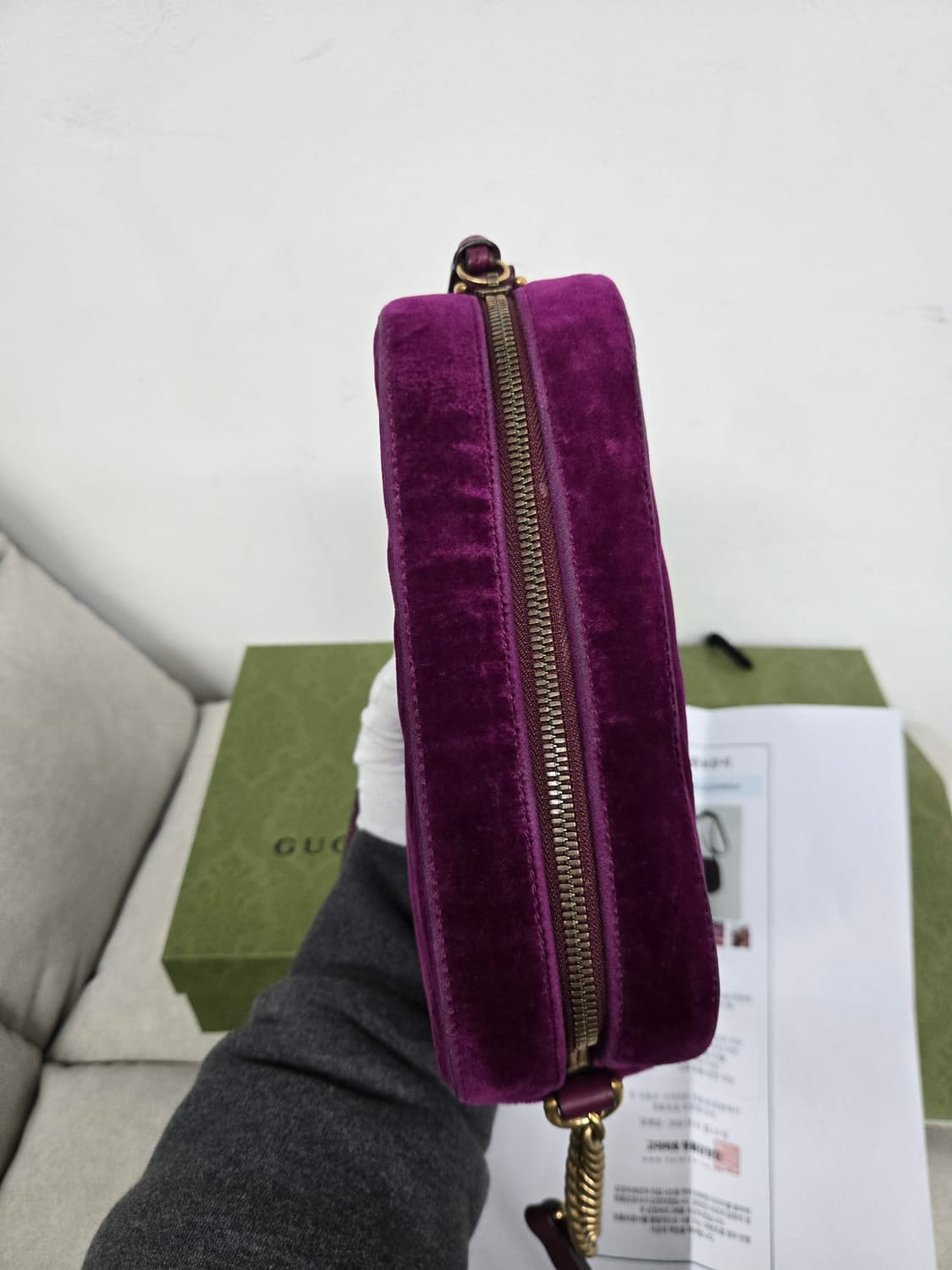[보증서 정품] 구찌 마몬트 GG 벨벳 숄더백 상품이미지4