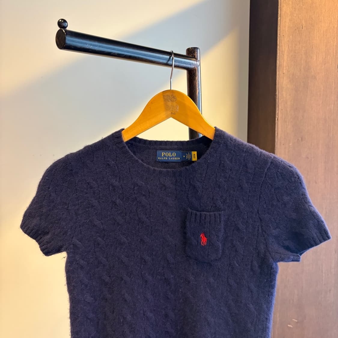 15199 - 폴로 랄프로렌 케이블 반팔 울 니트 (울 90% 캐시미어  상품이미지1