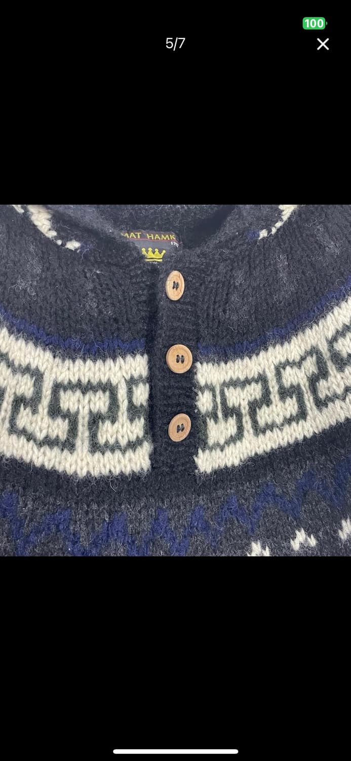 빈티지 울버튼 니트 후드 상품이미지5