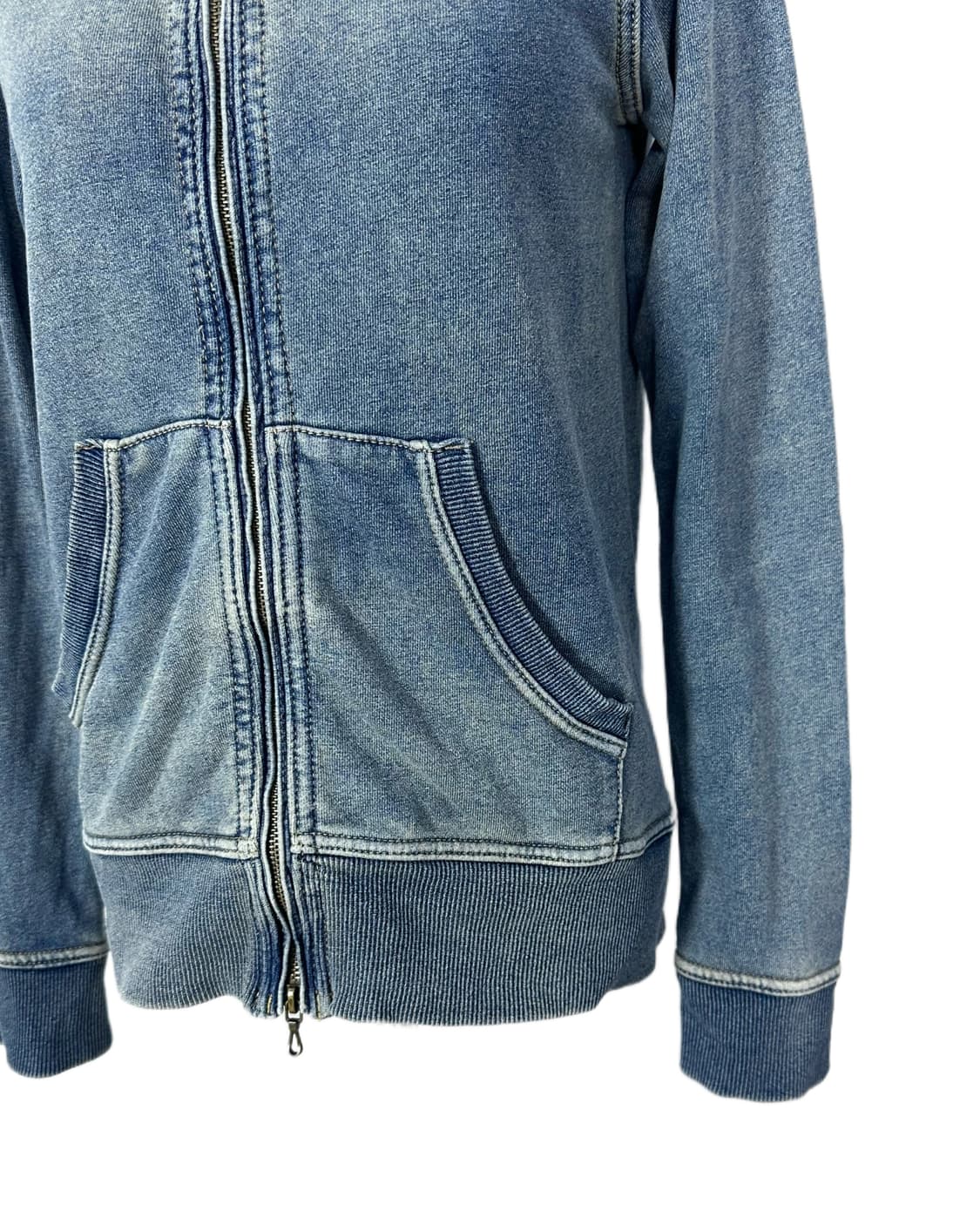 vintage washed denim hood zip- 상품이미지4