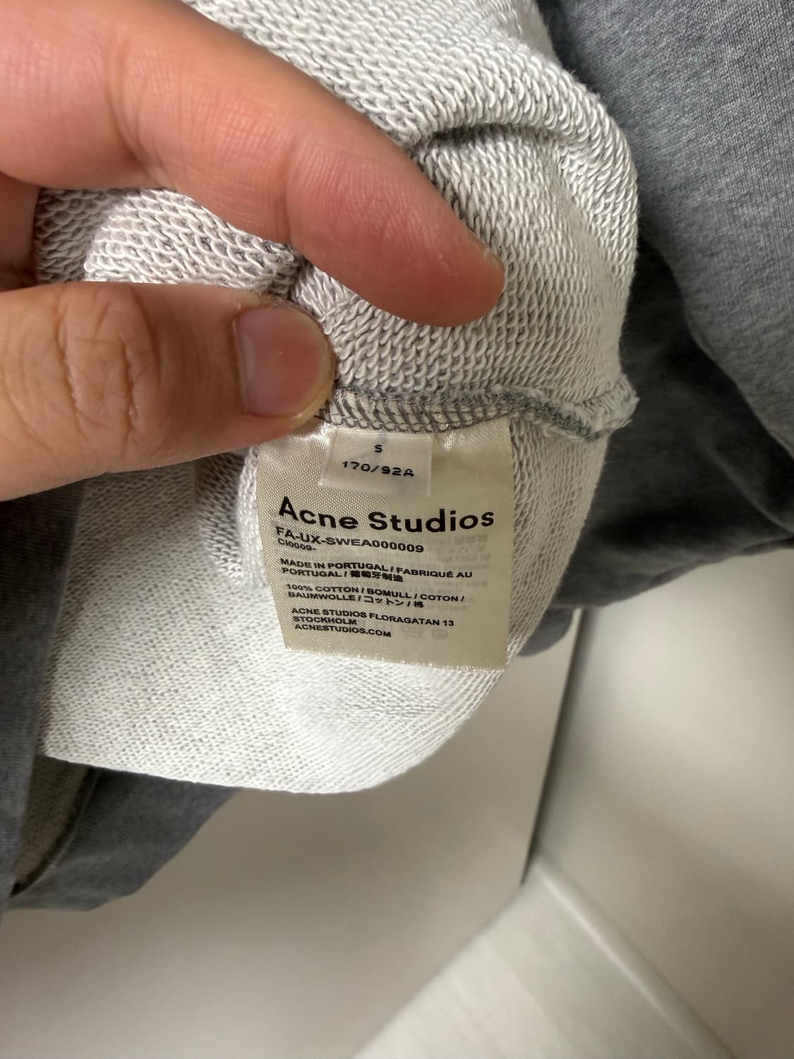 아크네 스튜디오 페이스 로고 후드 그레이 S 상품이미지4