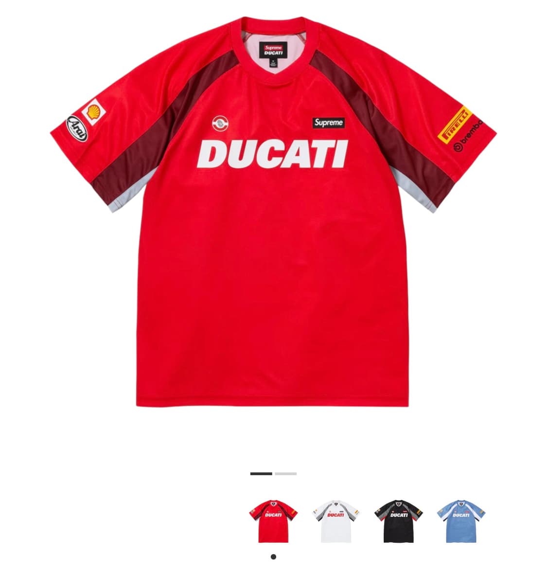 슈프림 x 두카티 사커 저지 레드- 24SS 상품이미지1