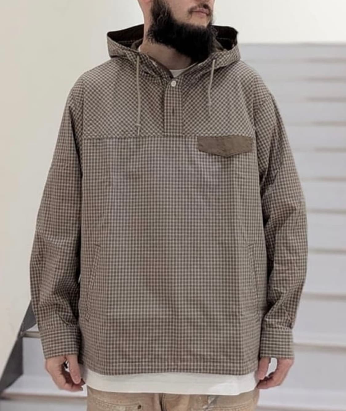 빔즈(BEAMS) 체크 풀오버 아노락 상품이미지1