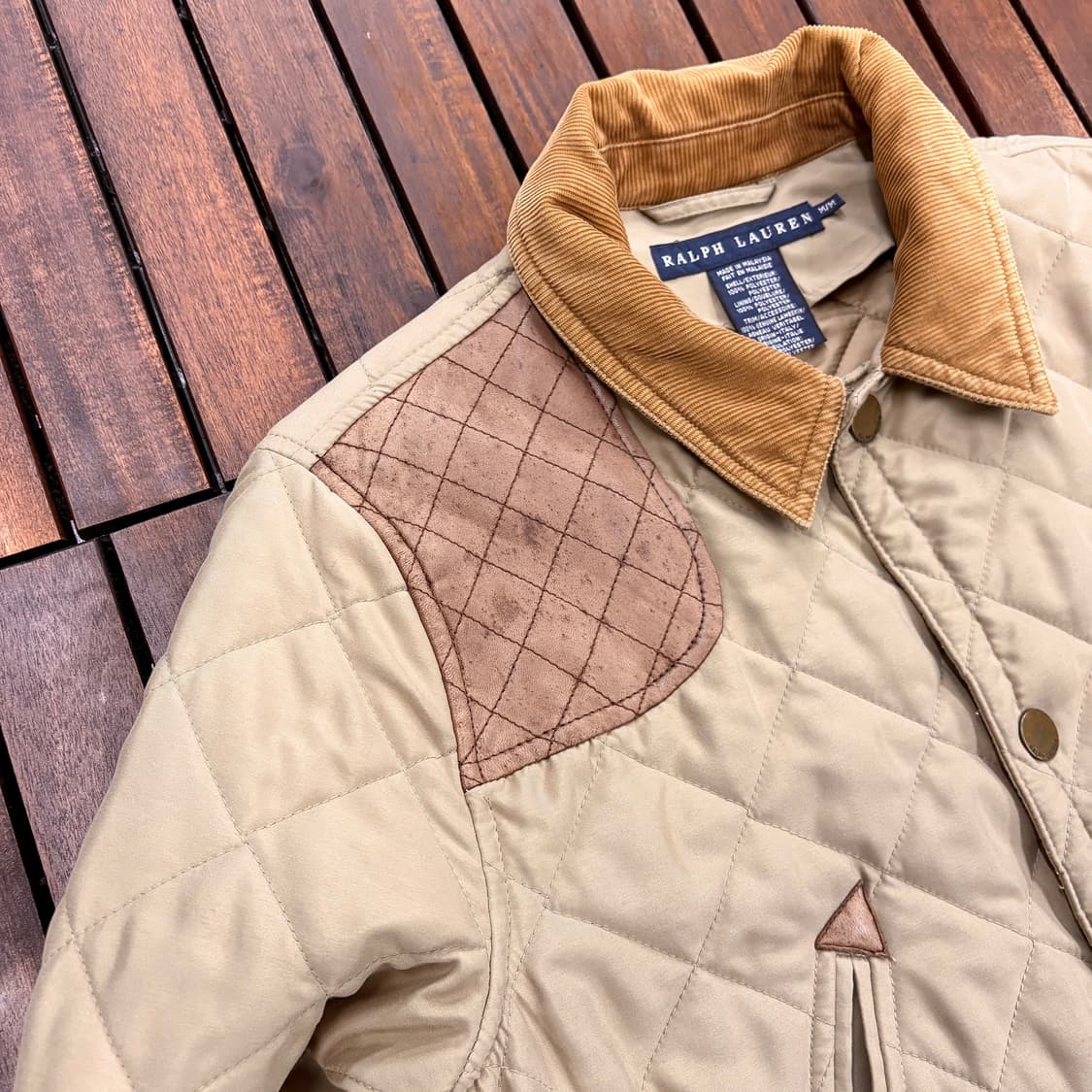 (M) 랄프로렌 폴로 레더 패치 퀼티드 헌팅 자켓 상품이미지5