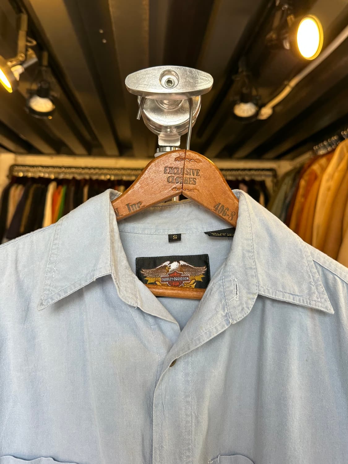 할리데이비슨 프린팅 샴브레이 셔츠 상품이미지3