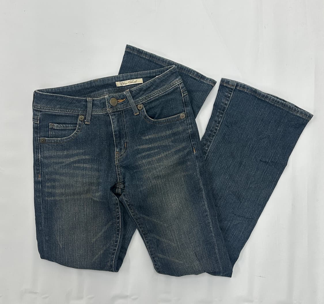 y2k 로우라이즈 슬림 워싱 부츠컷 데님 팬츠  상품이미지2