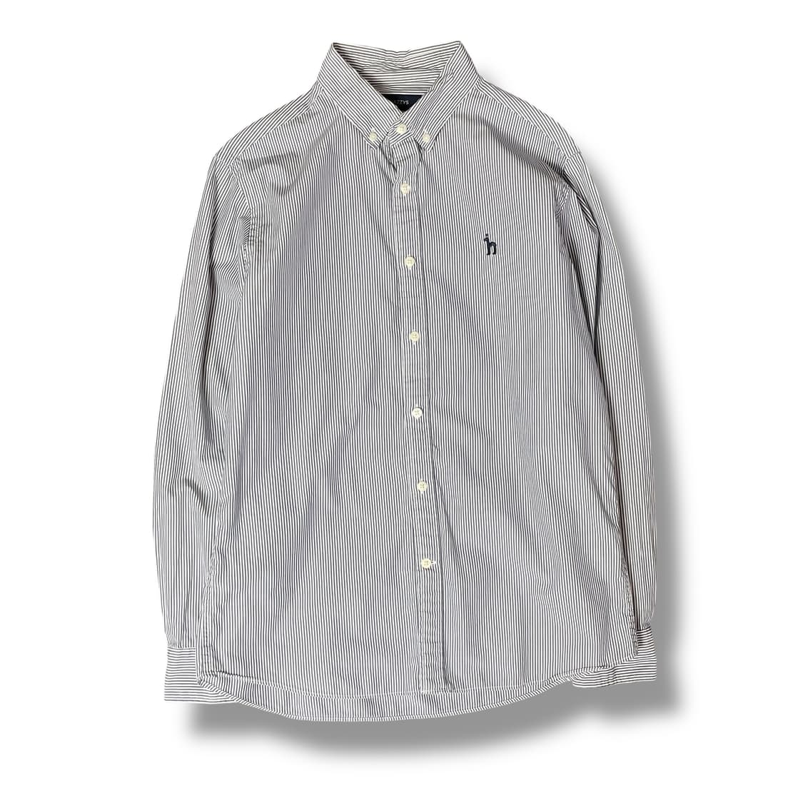 헤지스 네이비 로고 스트라이프 셔츠 100 상품이미지1