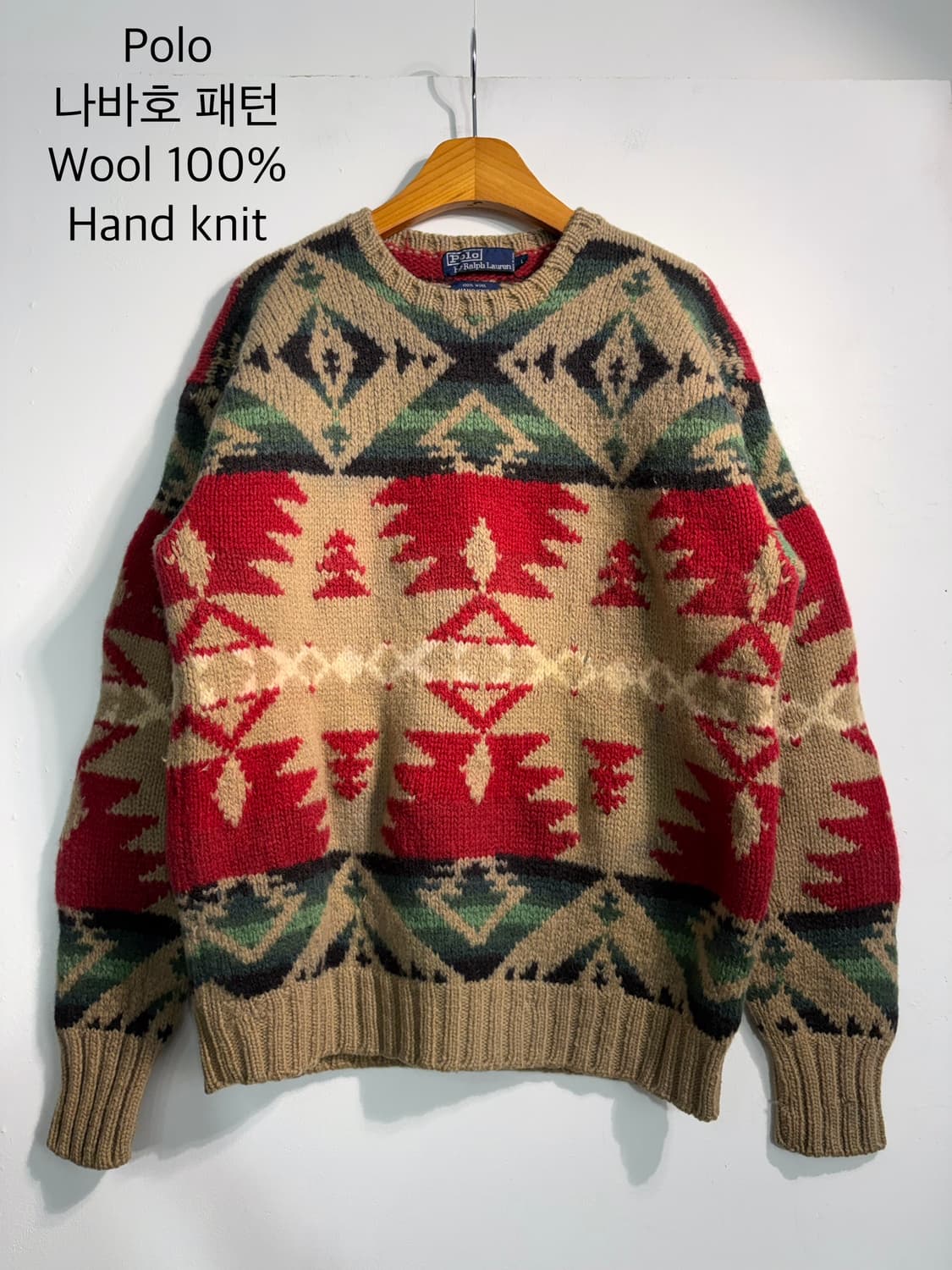 [L] Polo 폴로 나바호 wool 100% 핸드니트  상품이미지1