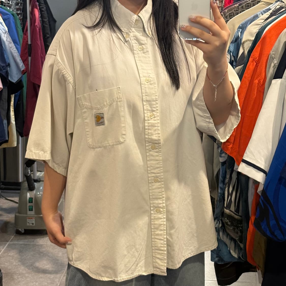 [NO.9] 칼하트 반팔 셔츠 베이지 상품이미지3