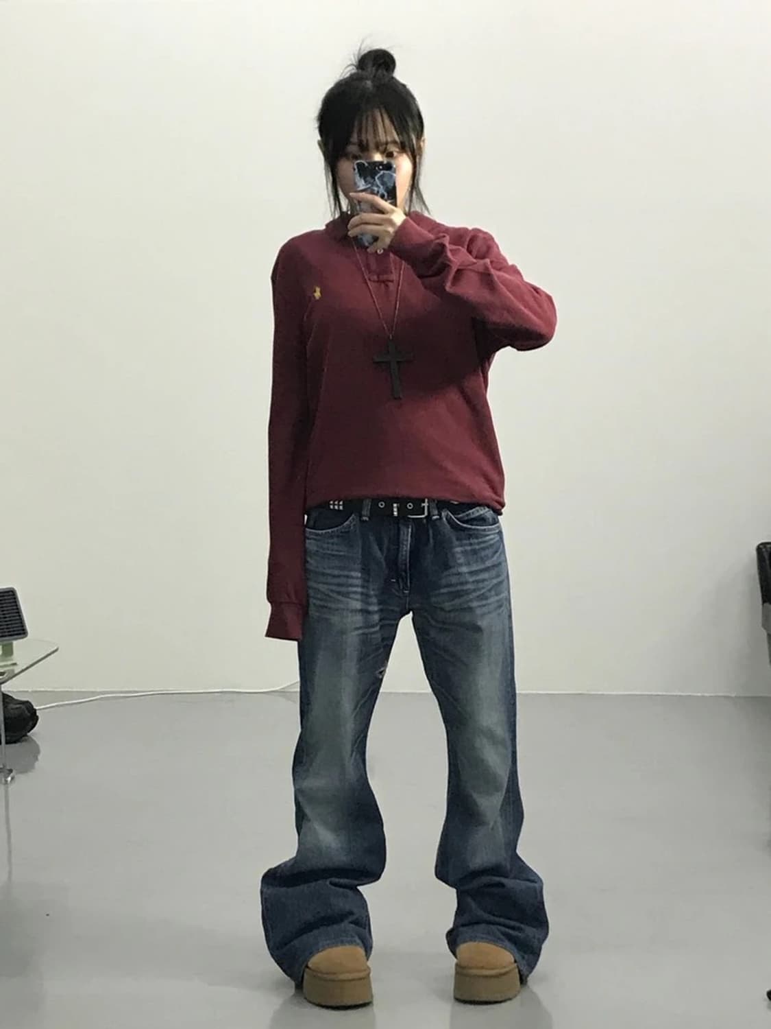 폴로랄프로렌 버건디 카라티 상품이미지1