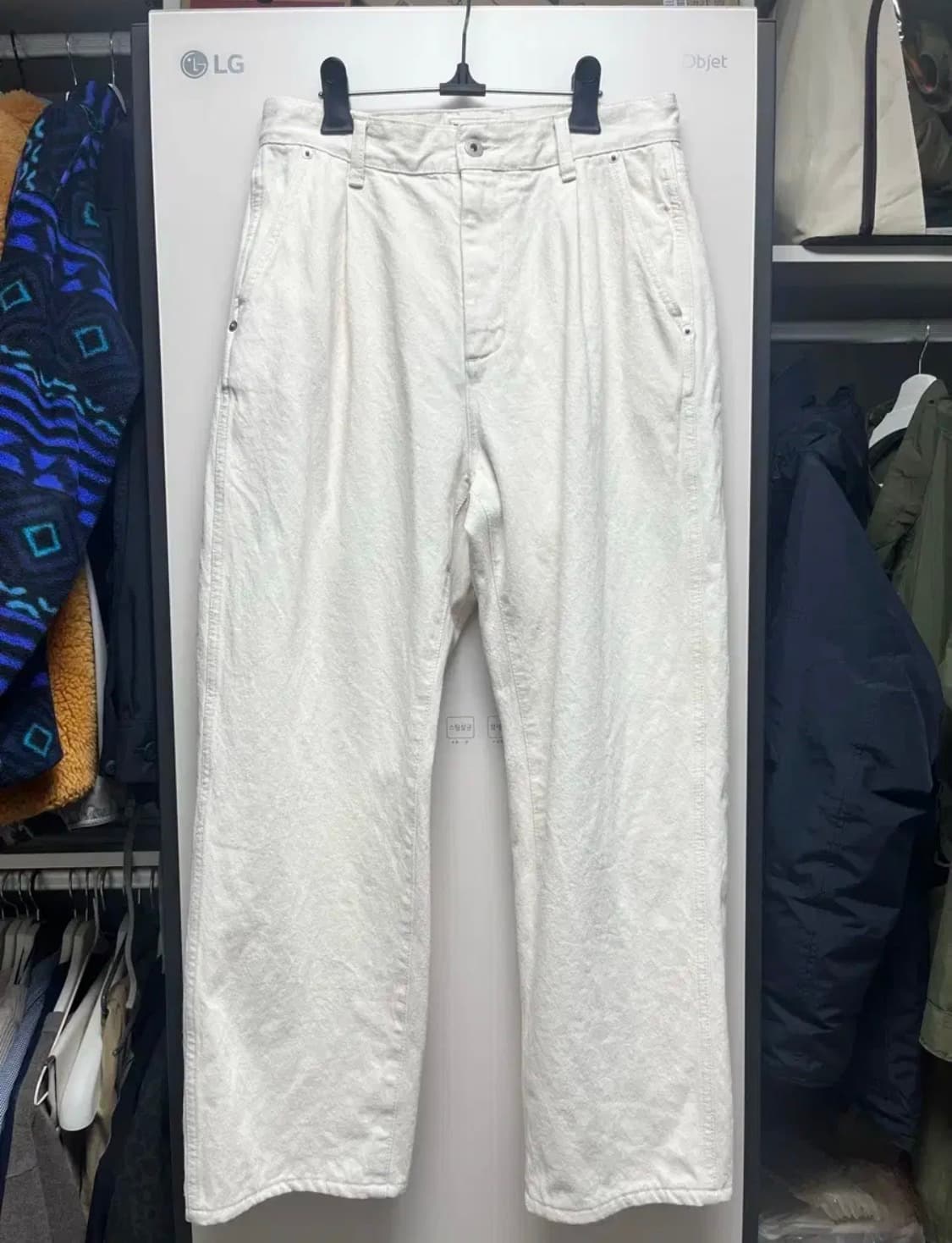 Rough Side 러프사이드 드레이프 데님 팬츠 에크루 1 상품이미지2