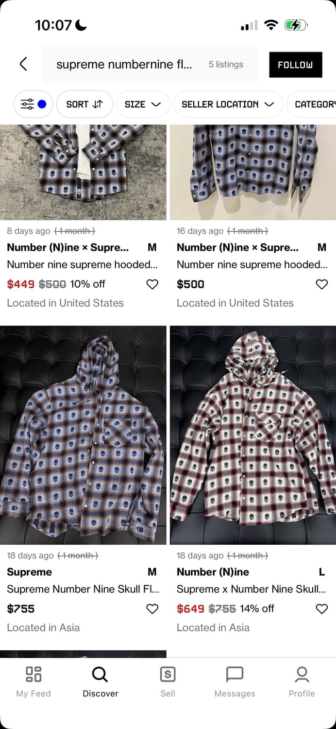 슈프림 넘버나인 플란넬 셔츠 L 상품이미지8